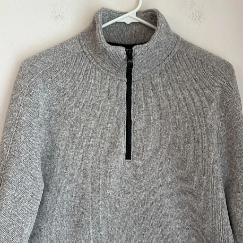 Banana Republic Men Heather Gray pullover polartec Zip-Up Sweatshirt size large